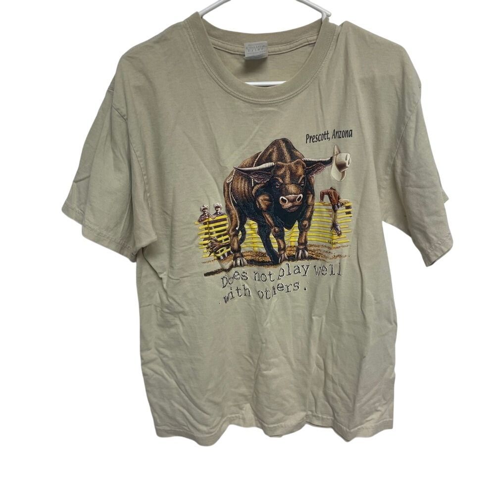 Prescott Arizona Bull Does Not Play Well With Others Graphic T Shirt Size L